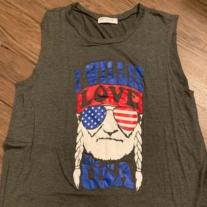 I Willie Love the USA tank